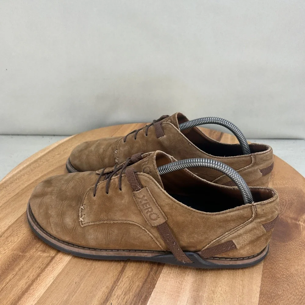 Xero Shoes Mens Alston Leather Barefoot Oxford Brown F200601W Size 9.5